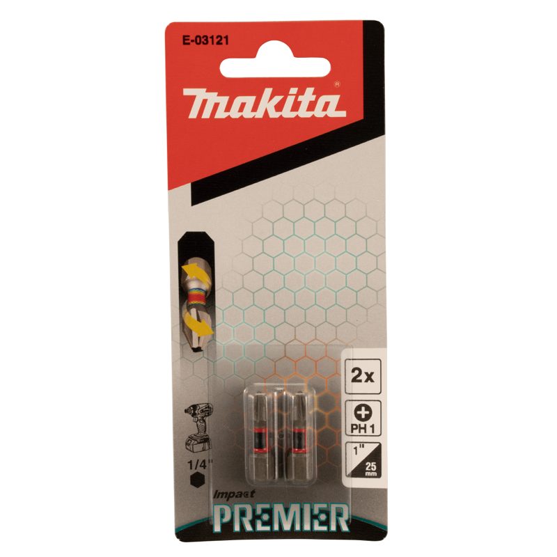 MAKITA E-03121 - TORZNÍ BIT ŘADY IMPACT PREMIER (C-FORM),PH1-25MM,2KS - MAKITA NÁHRADNÍ DÍLY