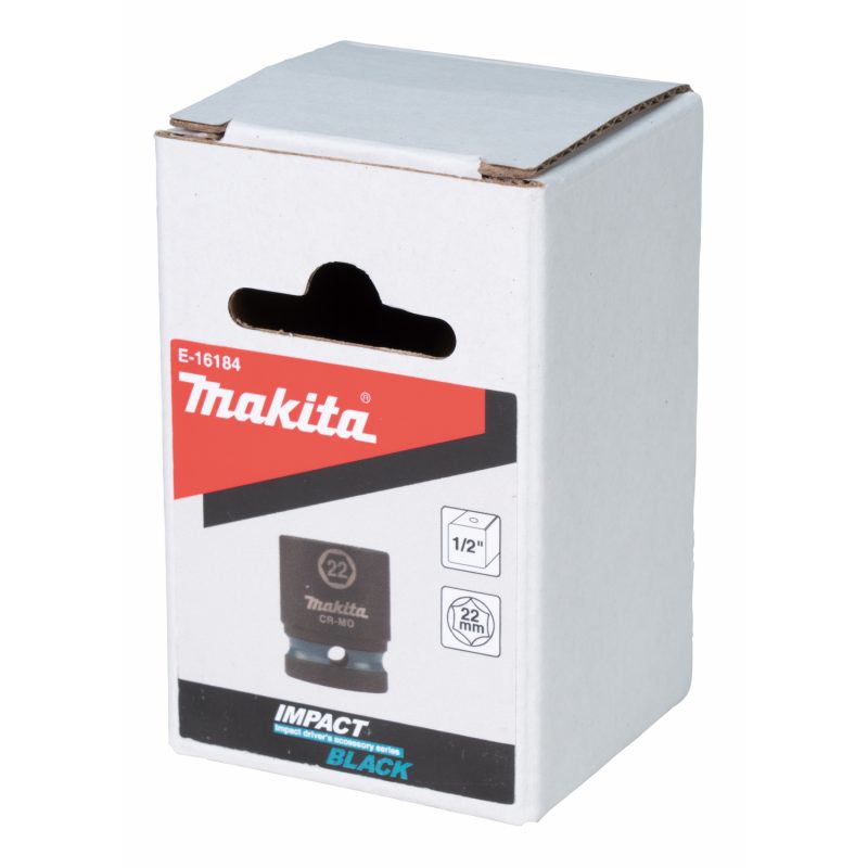 MAKITA E-16184 - KLÍČ NÁSTRČNÝ 1/2", ČTYŘHRAN, IMPACT BLACK, 22MM = OLD B-40191 - NÁSTROJE ČTYŘHRAN 1/2" - PŘÍSLUŠENSTVÍ MAKITA