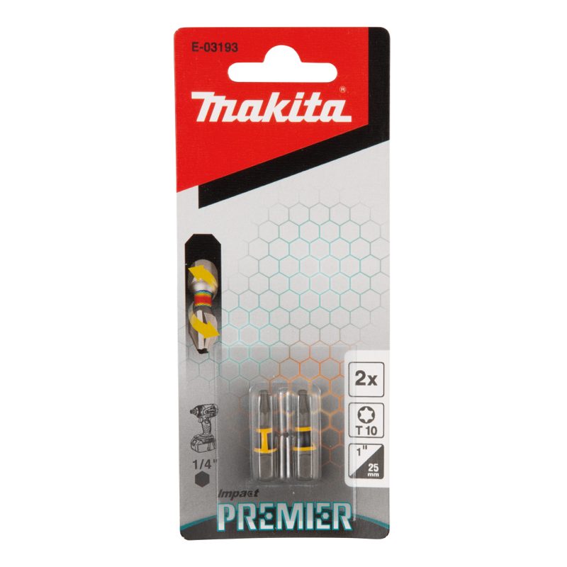 MAKITA E-03193 - TORZNÍ BIT ŘADY IMPACT PREMIER (C-FORM),T10-25MM,2KS - MAKITA NÁHRADNÍ DÍLY
