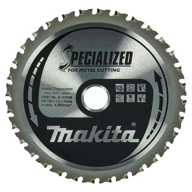 MAKITA B-47036 - KOTOUČ PILOVÝ OCEL SPECIALIZED 150X1.5X20MM 32Z = OLD B-47151 - MAKITA NÁHRADNÍ DÍLY
