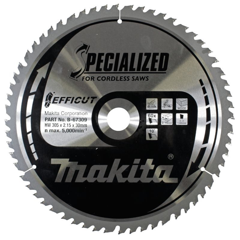 MAKITA B-67309 - KOTOUČ PILOVÝ DŘEVO EFFICUT 305X2.15X30MM 60Z = OLD B-67256 - MAKITA NÁHRADNÍ DÍLY
