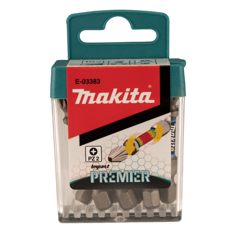 MAKITA E-03383 - SADA TORZNÍ BIT ŘADY IMPACT PREMIER (C-FORM),PZ2-50MM, 10KS - MAKITA NÁHRADNÍ DÍLY