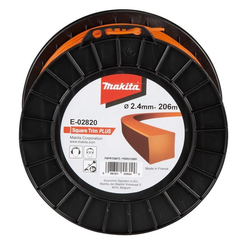 MAKITA E-02820 - STRUNA NYLONOVÁ PLUS 2,4MM, 206M, ORANŽOVÁ, HRANATÁ = OLD 369224797 - MAKITA NÁHRADNÍ DÍLY