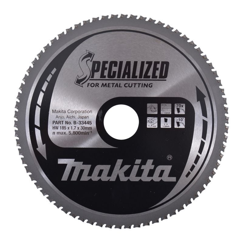 MAKITA B-33445 - KOTOUČ PILOVÝ OCEL SPECIALIZED 185X1.7X30MM 70Z = OLD B-09771 - MAKITA NÁHRADNÍ DÍLY