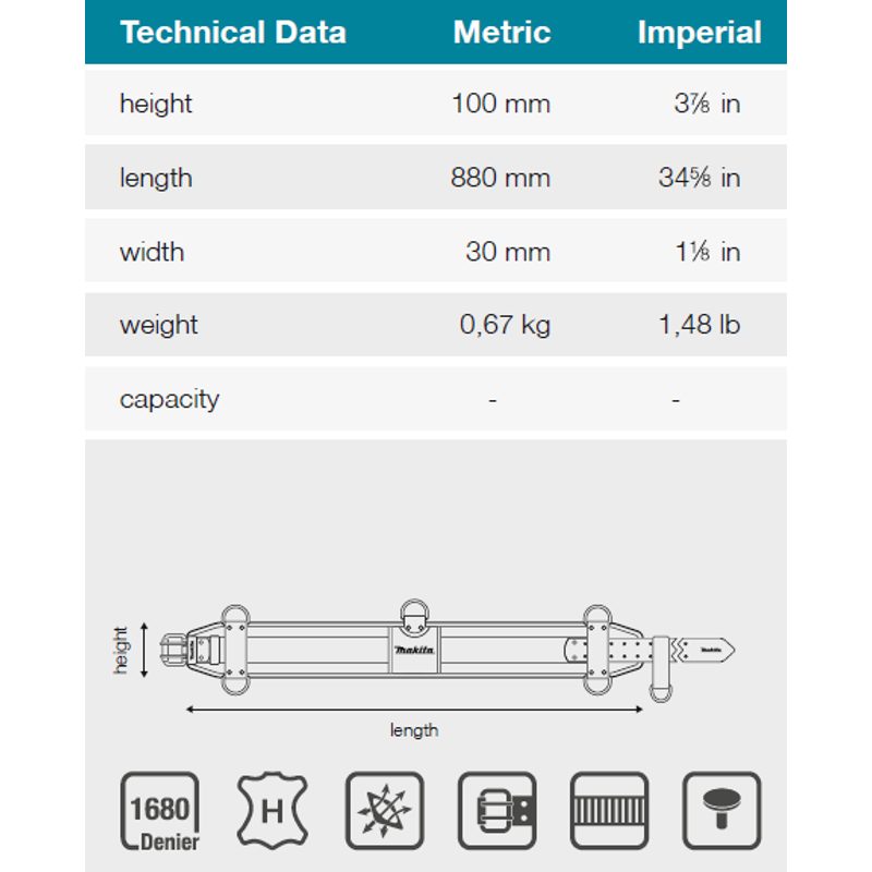MAKITA E-15366 - PÁS S BEDERNÍ OPĚRKOU 880X100MM=OLDE-05321 - MAKITA NÁHRADNÍ DÍLY