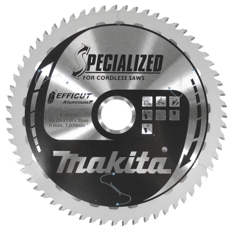 MAKITA E-16916 - KOTOUČ PILOVÝ HLINÍK EFFICUT 216X1.85X30MM 63Z - MAKITA NÁHRADNÍ DÍLY