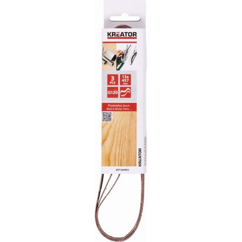 KREATOR KRT260003 3X BRUSNÝ PÁS 13 X 457MM G120 - BRUSNÝ PÁS 13 X 457 - PŘÍSLUŠENSTVÍ MAKITA