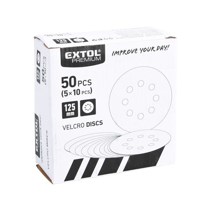 EXTOL PREMIUM PAPÍRY BRUSNÉ VÝSEK, SUCHÝ ZIP, BAL. 10KS, 125MM, P100, 8803564 - BRUSNÝ PAPÍR 125 MM - PŘÍSLUŠENSTVÍ MAKITA