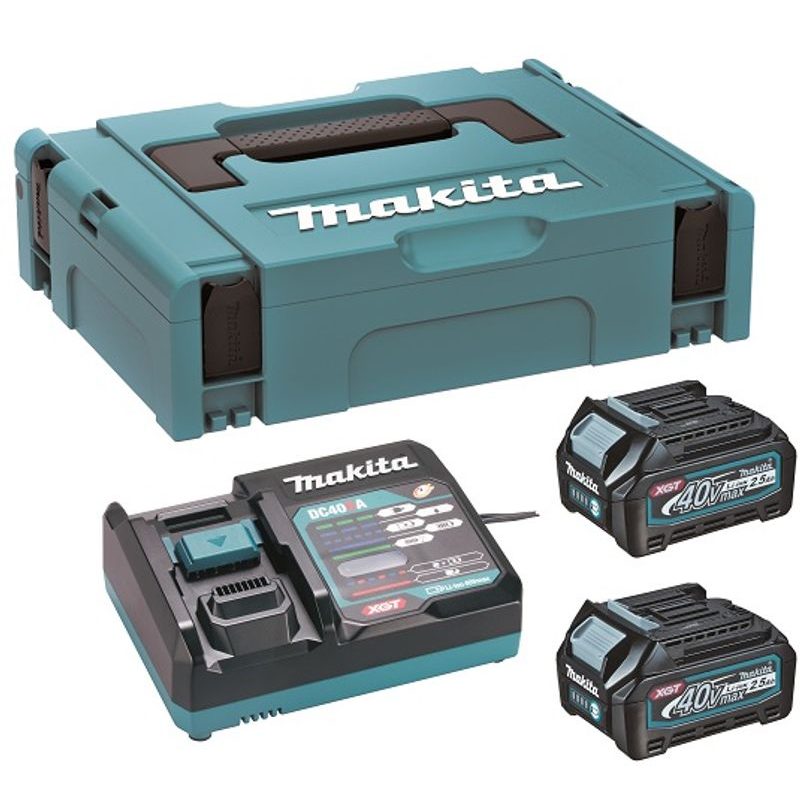 MAKITA 191J81-6 - SADA LI-ION XGT 40V 2XBL4025+DC40RA+MAKPAC - MAKITA XGT 40V
