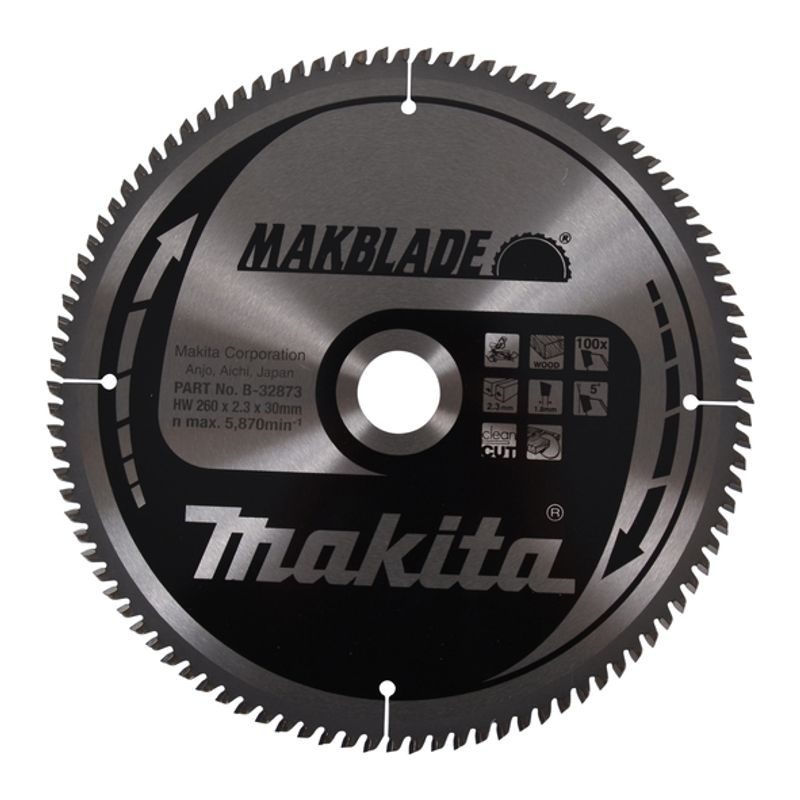 MAKITA B-32873 - KOTOUČ PILOVÝ DŘEVO MAKBLADE 260X2.3X30MM 100Z = OLD B-09117 - MAKITA NÁHRADNÍ DÍLY