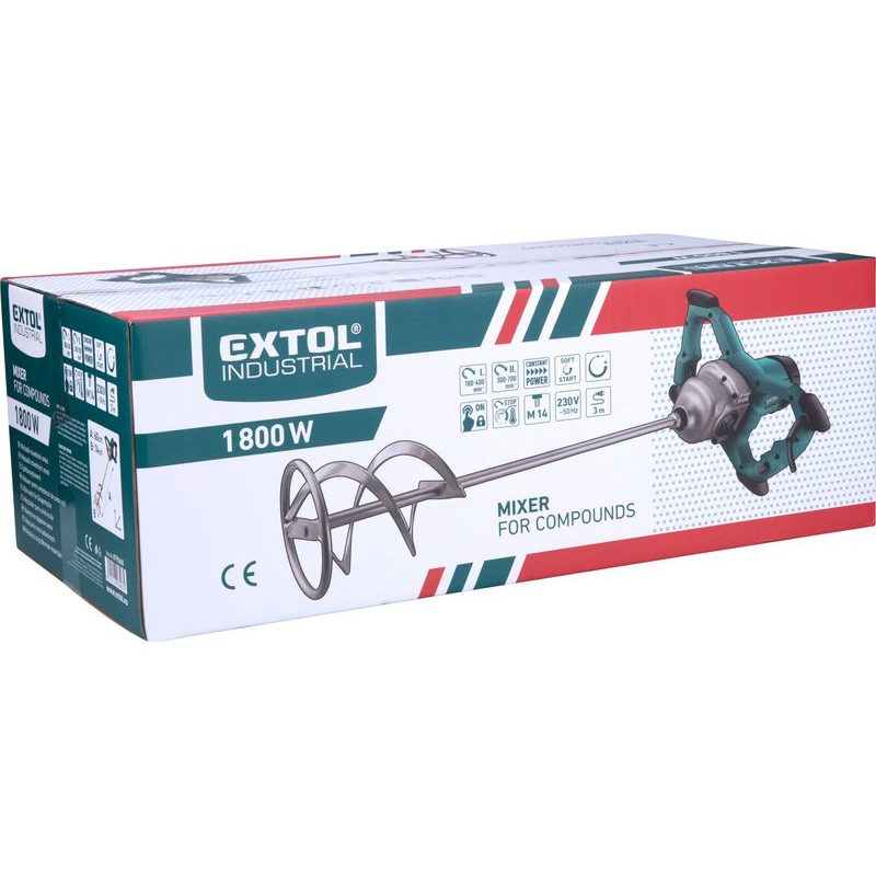 EXTOL INDUSTRIAL MÍCHADLO STAVEBNÍCH SMĚSÍ, DVOURYCHLOSTNÍ, 1800W, 8790600 - ELEKTRICKÁ MÍCHADLA MAKITA - MÍCHADLA MAKITA