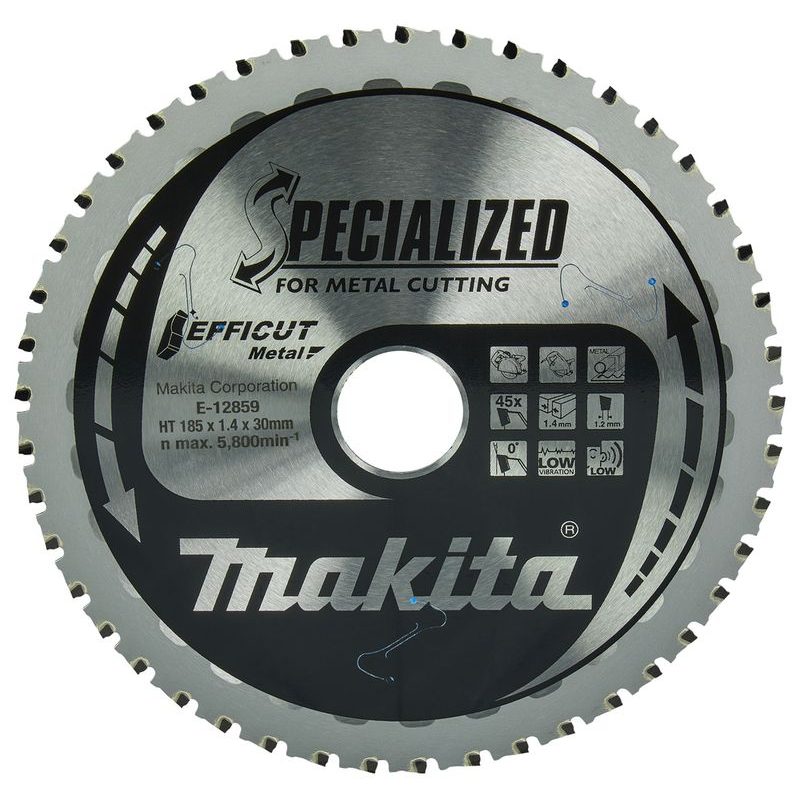 MAKITA E-12859 - KOTOUČ PILOVÝ OCEL EFFICUT 185X1.4X30MM 45Z PRO CS002G - MAKITA NÁHRADNÍ DÍLY