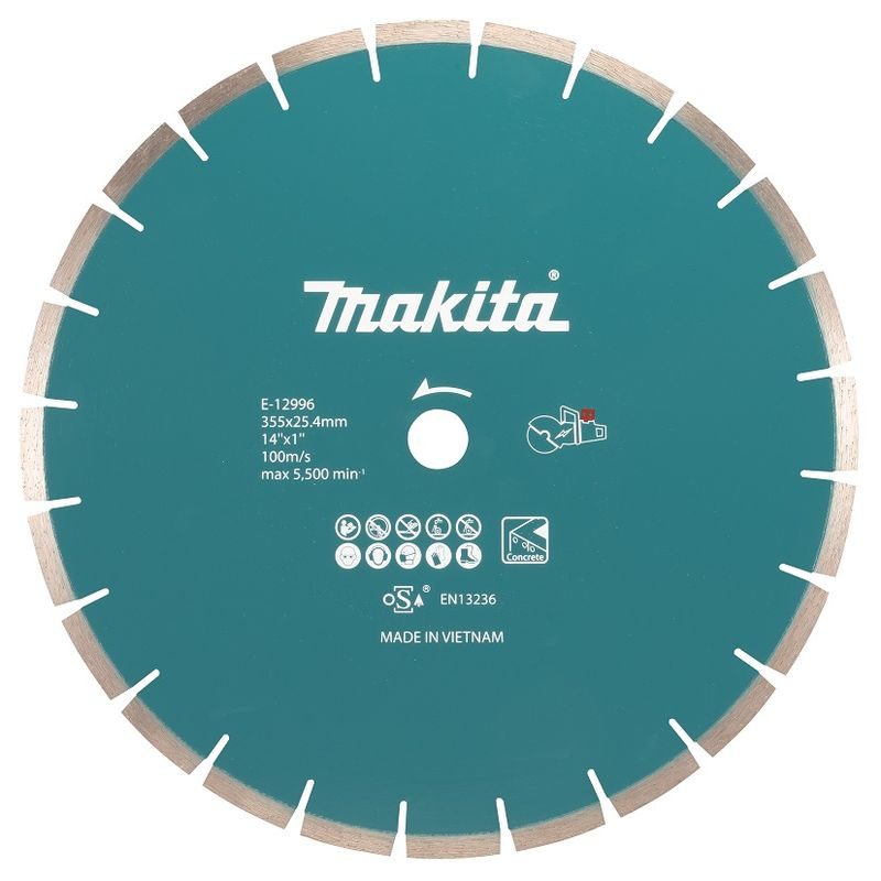 MAKITA E-12996 - KOTOUČ ŘEZNÝ DIAMANTOVÝ BETON 355X2.8X25.4MM PRO AKU STROJE=NEWE-23226 - MAKITA NÁHRADNÍ DÍLY