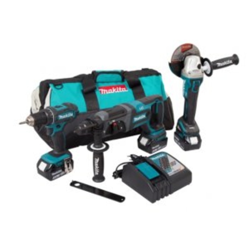 MAKITA DOLMAR autorizovany e shop Makita DLX3078TX1 Aku sada DGA504 DHR241 DDF482 Li ion LXT 18V 5 0Ah Makita Li ion 18V Sady aku stroj Makita Akumulatorove stroje Makita Makita shop.cz