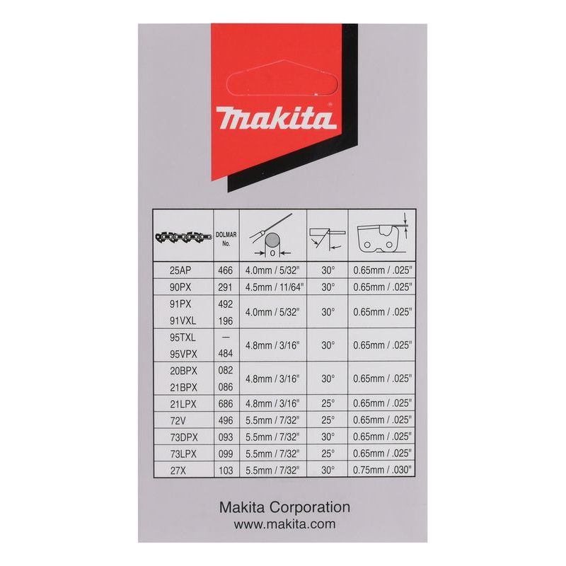 MAKITA 191X04-8 - ŘETĚZ PILOVÝ 45CM 1.1MM 0.325" .043" 70ČL MAKITA - MAKITA NÁHRADNÍ DÍLY