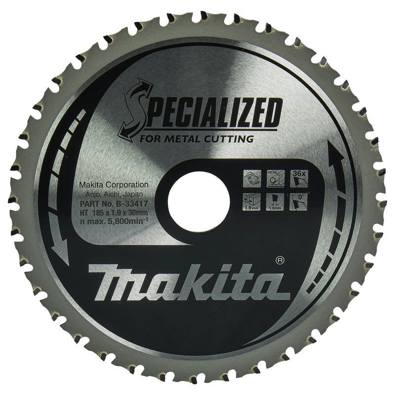 MAKITA B-33417 - KOTOUČ PILOVÝ OCEL SPECIALIZED 185X1.9X30MM 36Z = OLD B-09743 - PILOVÉ KOTOUČE - PŘÍSLUŠENSTVÍ MAKITA