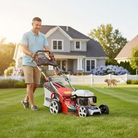 Petrol lawn mower with self propelled system - HECHT 5484 SXE 5 in 1
