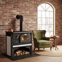 Wood stoves with oven - HECHT VULCANUS BEIGE