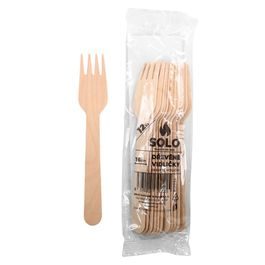 SOLO Wooden Forks 16 cm / 12 pcs