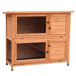 Two-level rabbit cage with paddock - HECHT SALLY