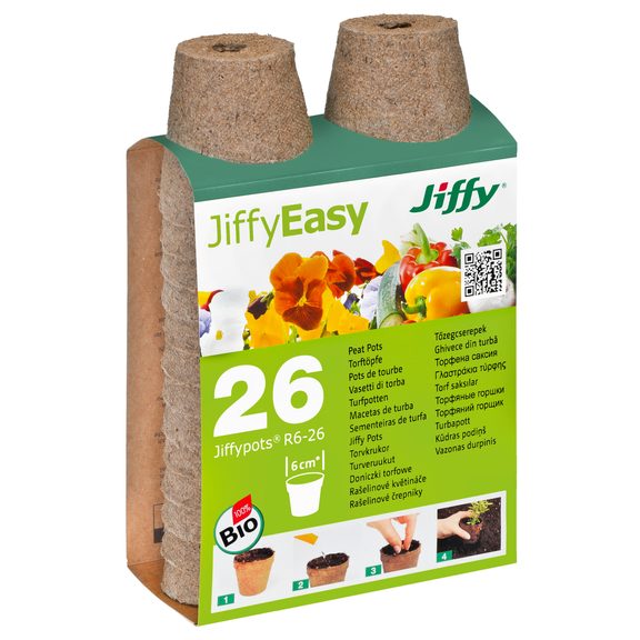 Jiffypot® R6-26 Peat Pot, 6 cm - Pack of 26