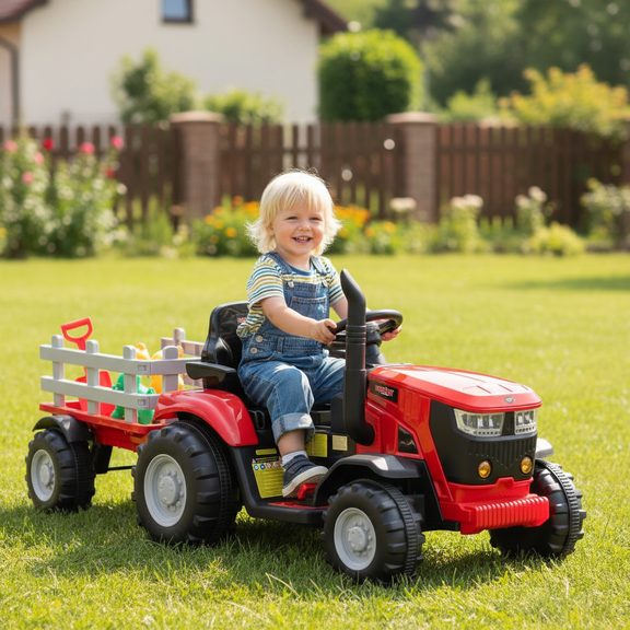 Cordless Tractor for Kids - HECHT 50825 RED