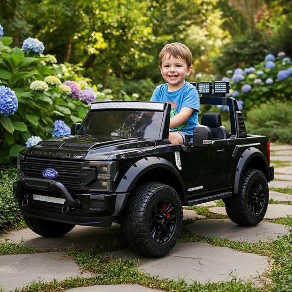 Children's cordless car - FORD F450 BLACK