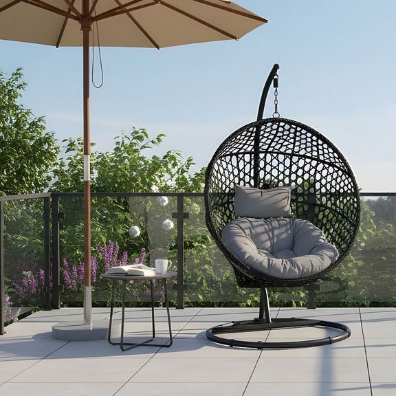 Garden Folding Rocking Chair HECHT VICKY BLACK