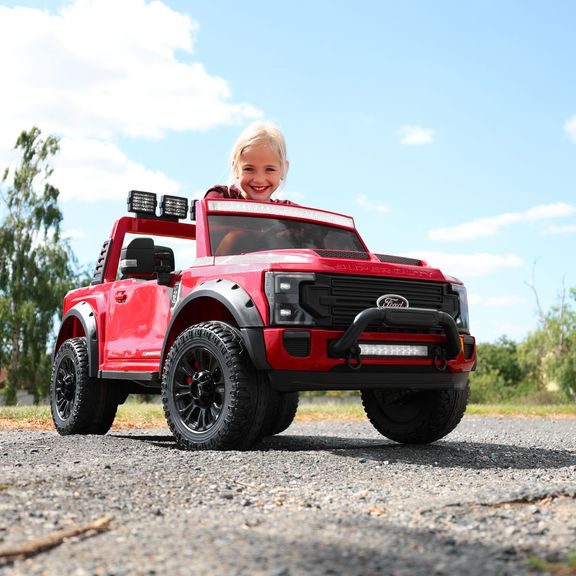 Children's cordless car - FORD F450 RED