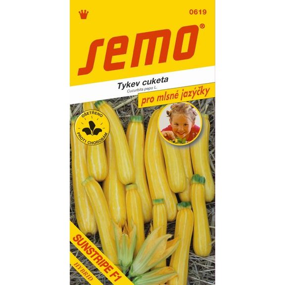 Courgette - Sunstripe F1 Yellow with White Stripes 10 seeds - TAGS series