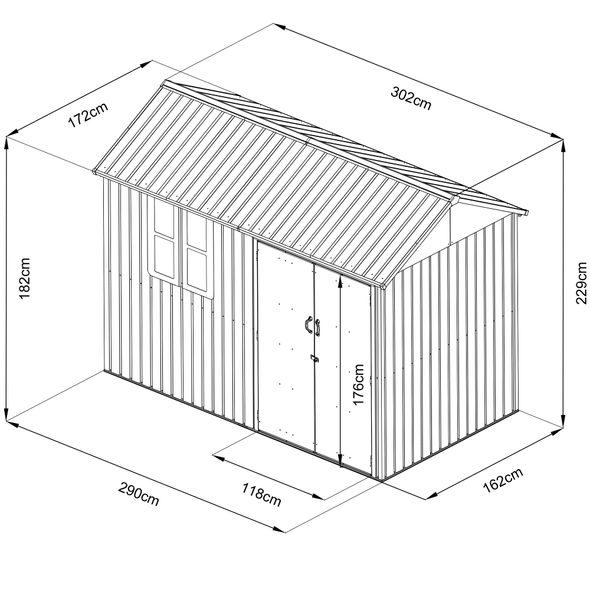 GARDEN SHED - HECHT 6X10 NORD