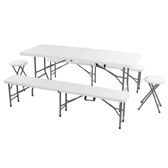 FOLDING GARDEN FURNITURE SET - HECHT FOLDIS WHITE SET 5