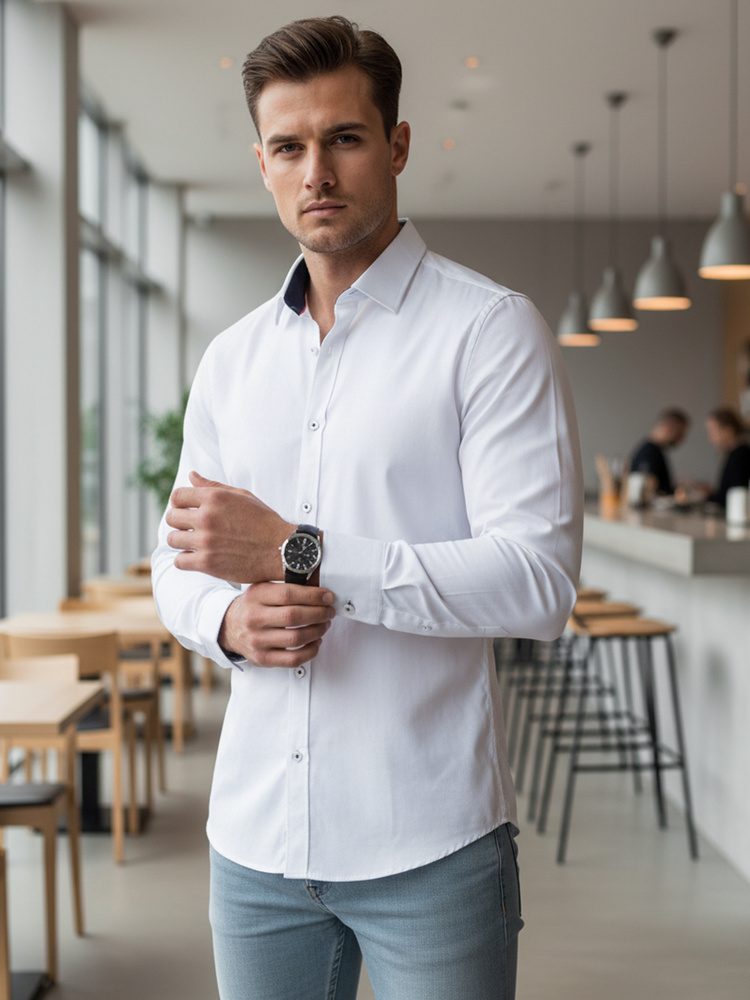 Moška bela elegantna srajca
