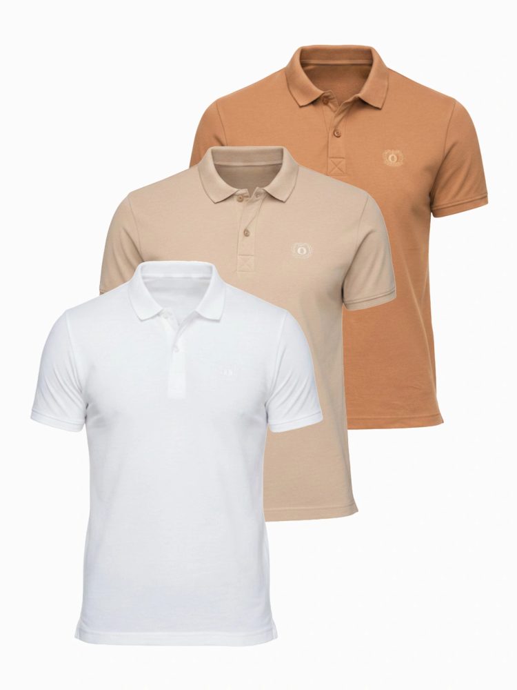 Trije paketi barvnih polo majic mix V6 POBS-0171