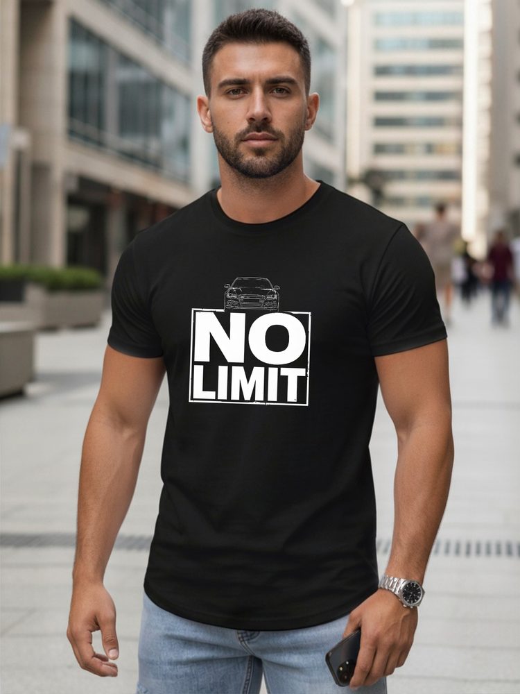 Črna moška majica s potiskom NO LIMIT