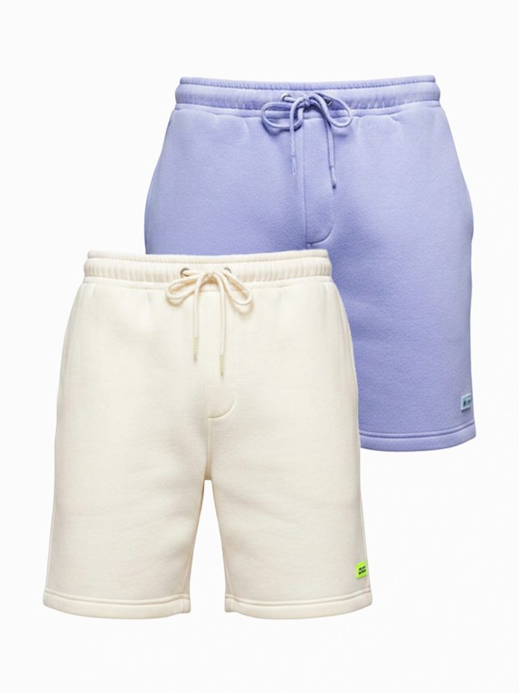 Komplet unisex kratkih hlač z logotipom krem/vijolična V1 Z129 - M/L