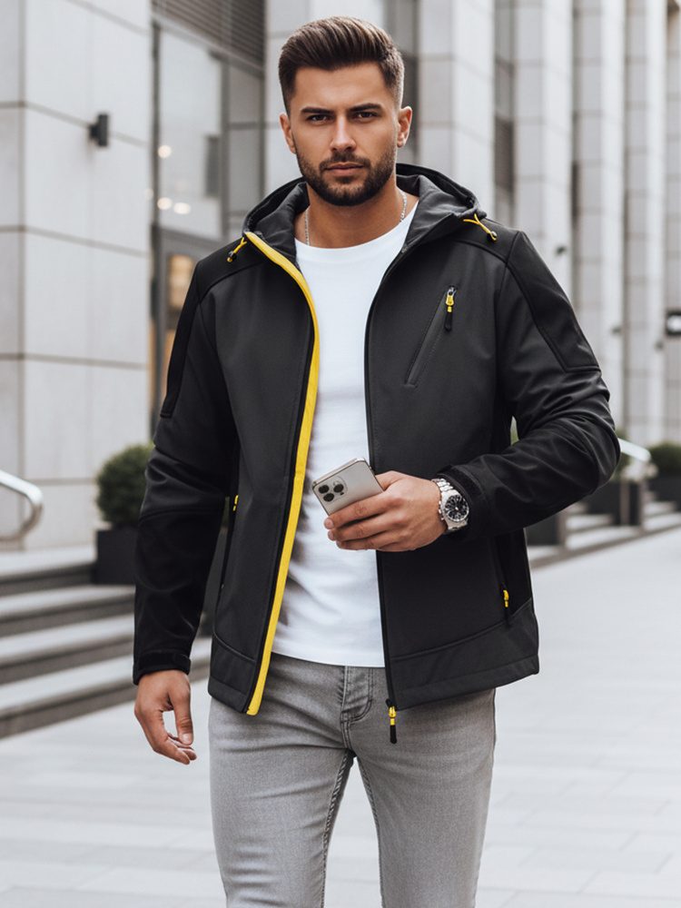 Edinstvena softshell jakna s kontrastnimi elementi v grafit barvi