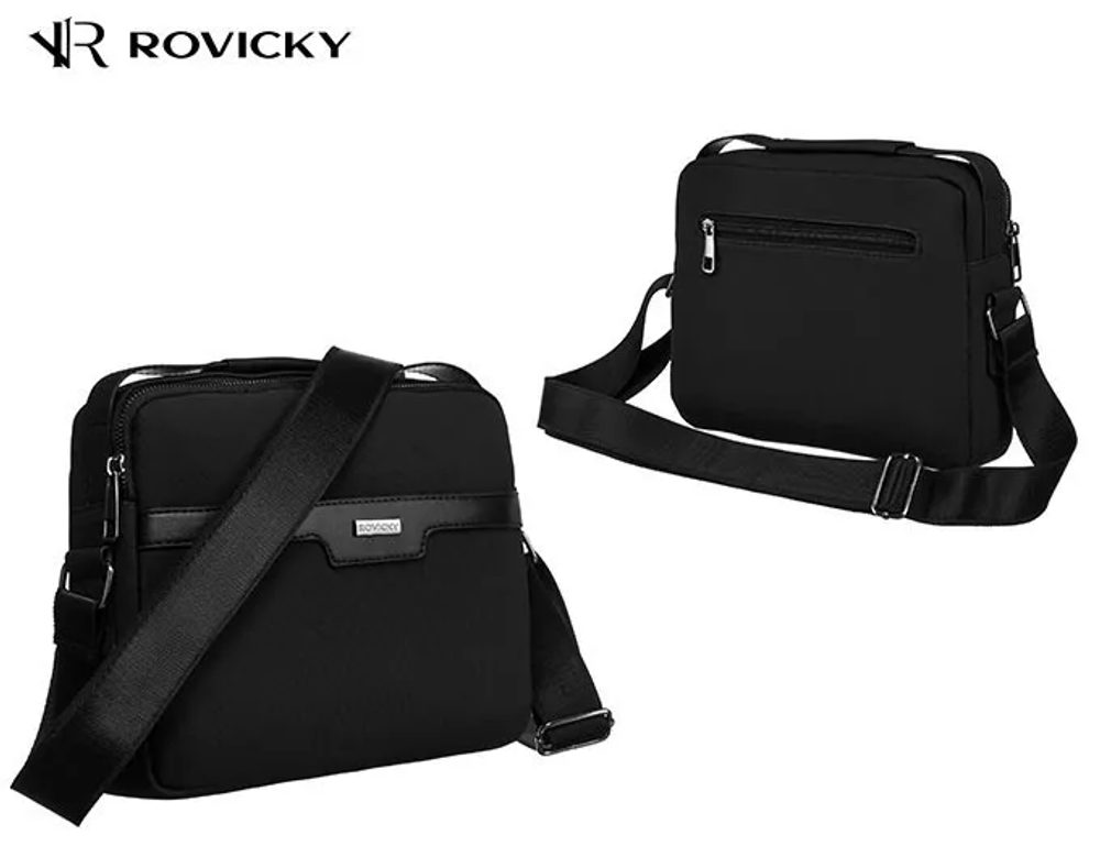 Praktična črna moška torba za prek ramena