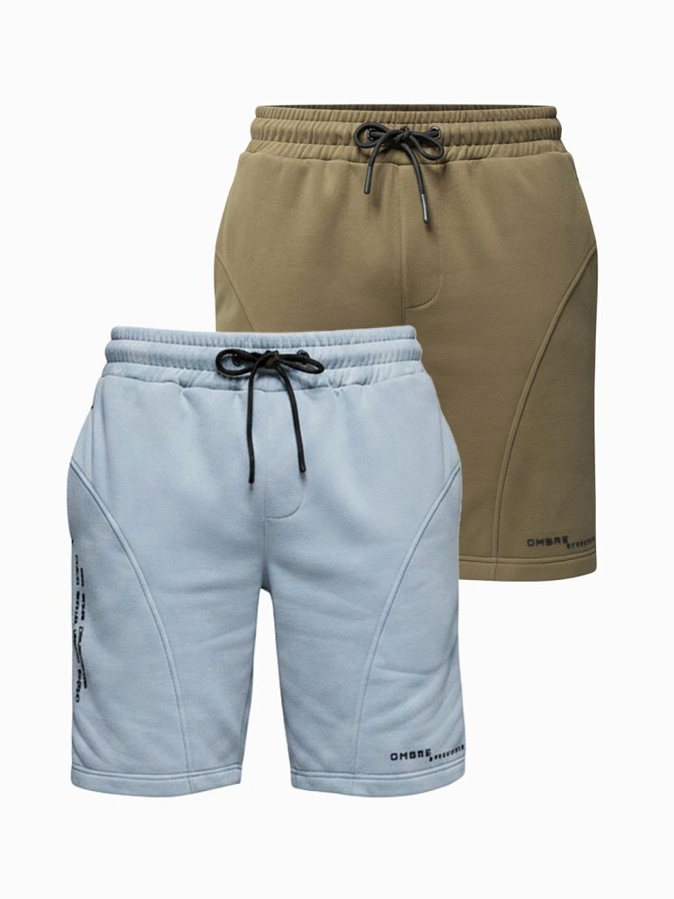 Komplet originalnih športnih hlač svetlo modre in kaki barve V1 Z127