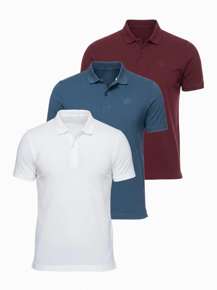 Trije paketi barvnih polo majic mix V4 POBS-0171