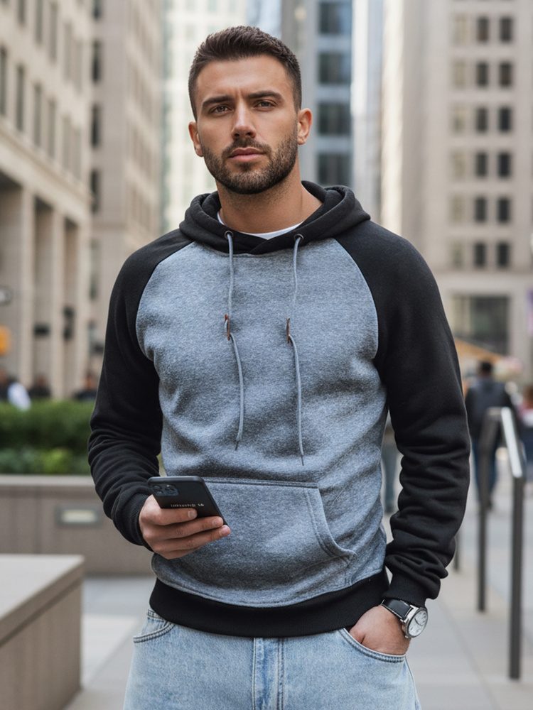 Temno siv pulover z raglan rokavi