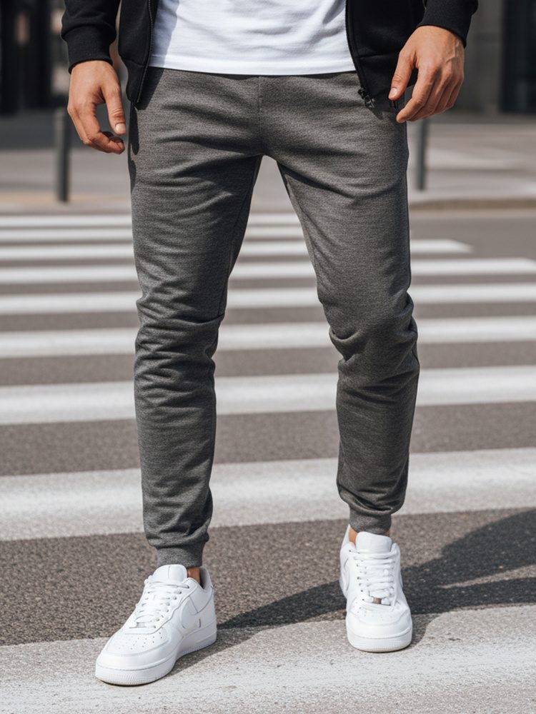 Udobne moške trenirke v sivi barvi - 2XL/3XL