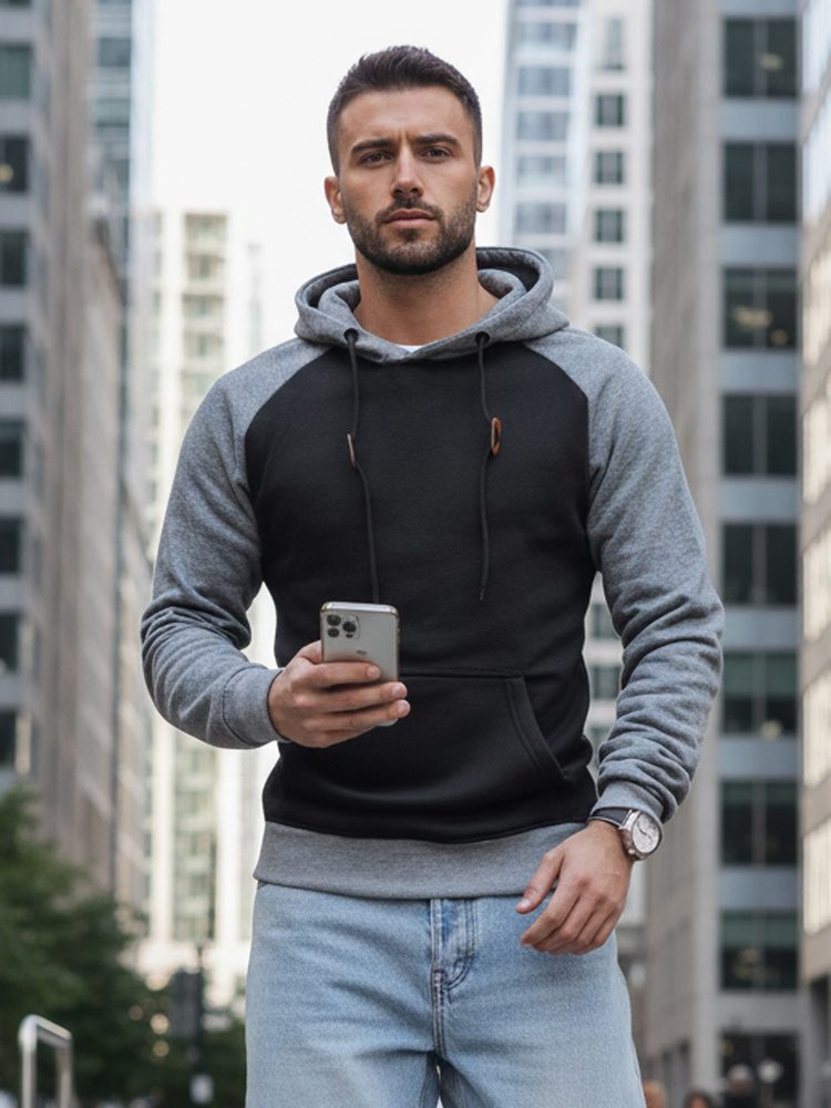 Črna majica z raglan rokavi