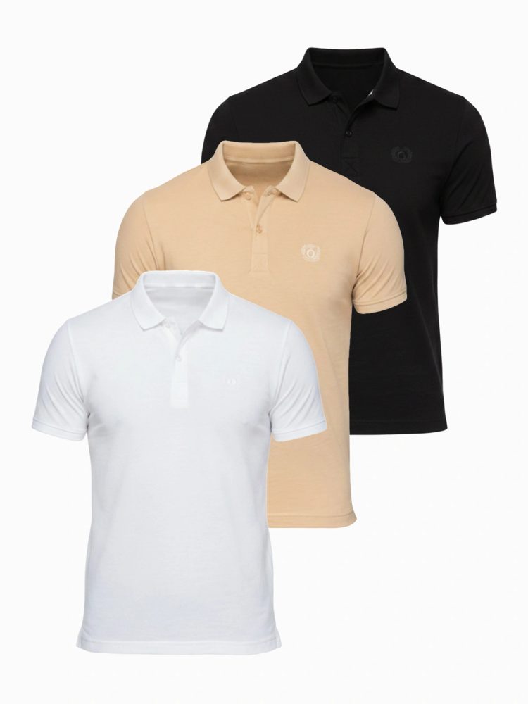 Trije paketi barvnih polo majic mix V7 POBS-0171
