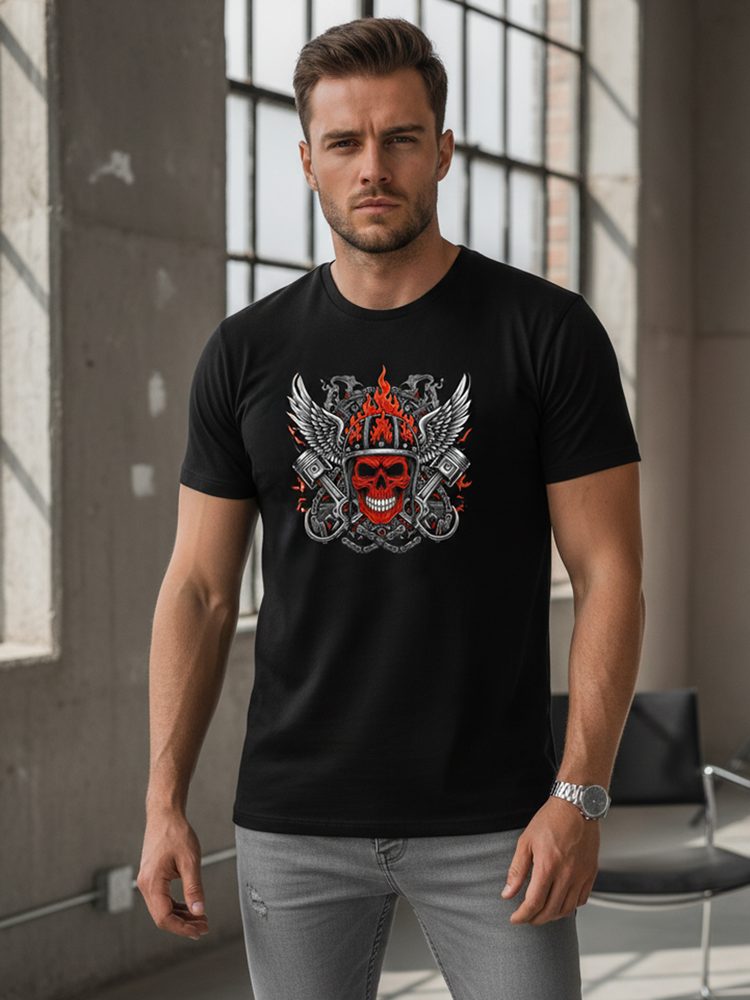 Črna majica z edinstvenim tiskom