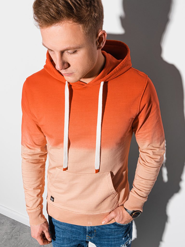 Trendovski pulover v oranžni barvi B1148 - Pravimoski.si