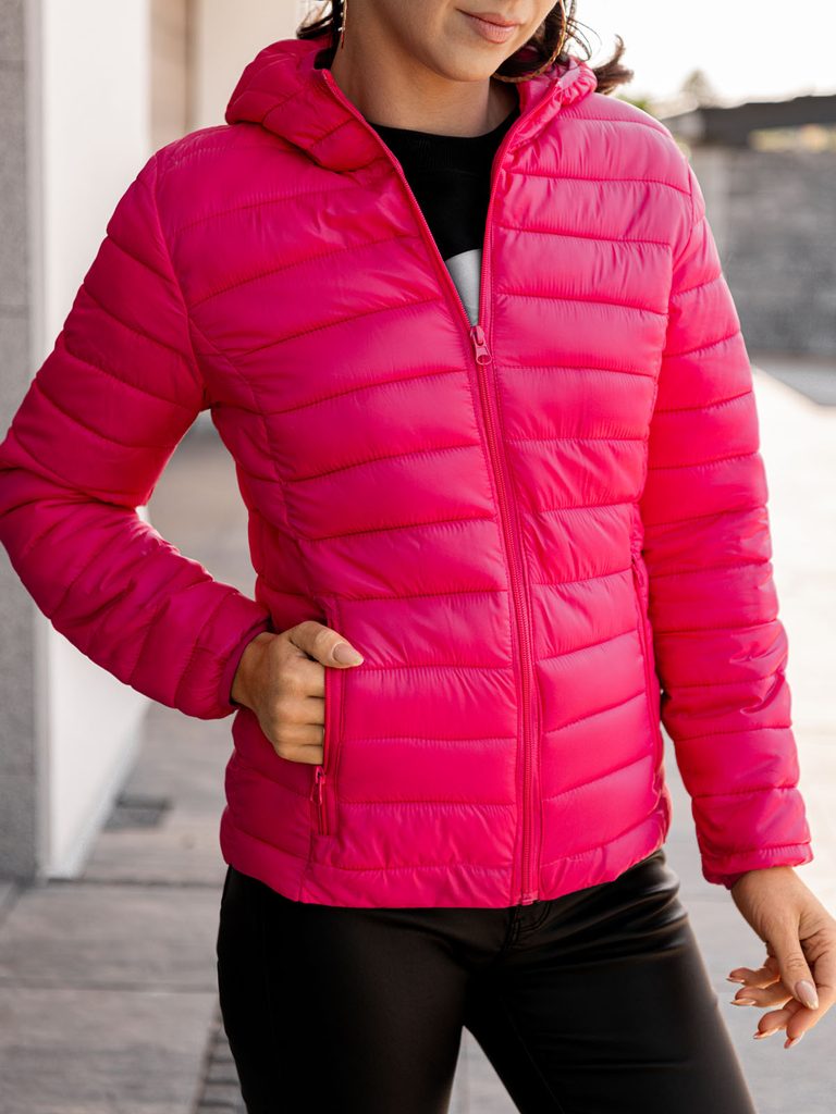 Trendovska rožnata ženska prehodna jakna CLR007 - Pravimoski.si