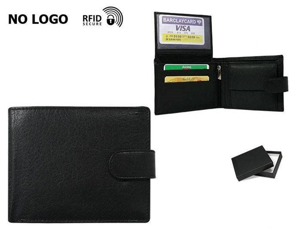 Usnjena denarnica v črni barvi RFID - Pravimoski.si