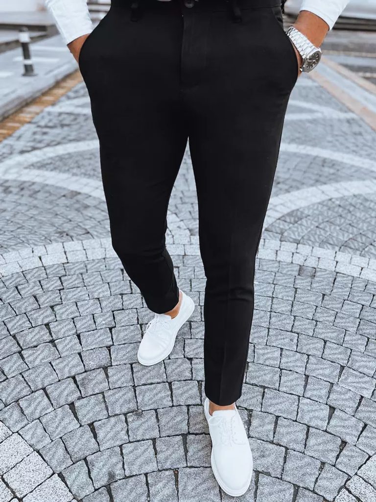 Črne stilske chinos hlače - Pravimoski.si