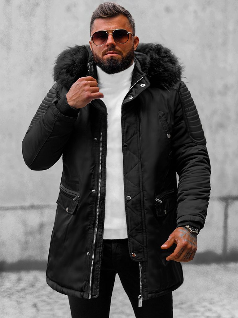 Edinstvena zimska moška bunda črna O/88853 - Pravimoski.si